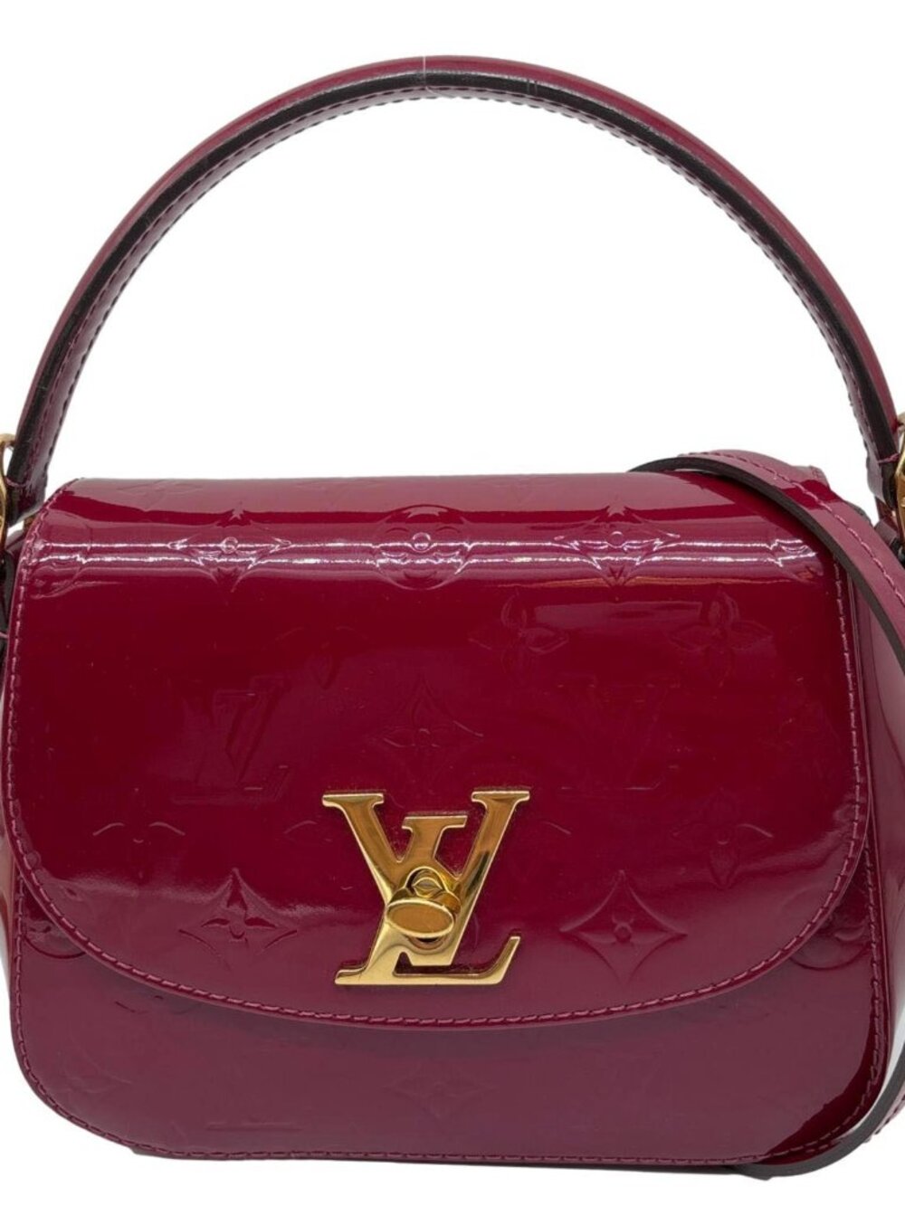Louis Vuitton  Pasadena Monogram Vernis Leather Shoulder Bag Red